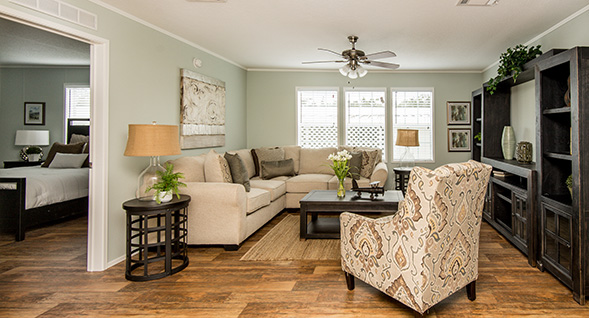 Living Room and Peek of Sumptuous Master Bedroom Suite